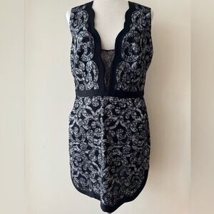 Bcbgmaxazria Black Lace Sleeveless Party Dress with Pockets Size 12 Pre Owned